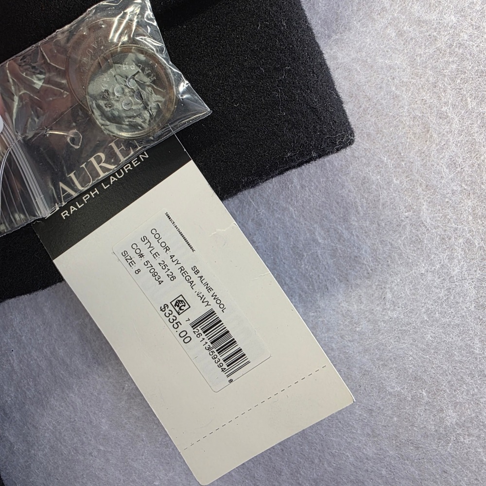 Lauren Ralph Lauren sz‎ 8 Aline Wool Blend Removable Hood Coat Regal Navy Blue - Picture 6 of 14